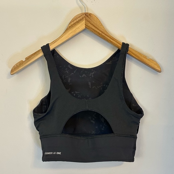 Lululemon High Neck Long Line Bra Black Embossed Size 6 - Picture 7 of 10